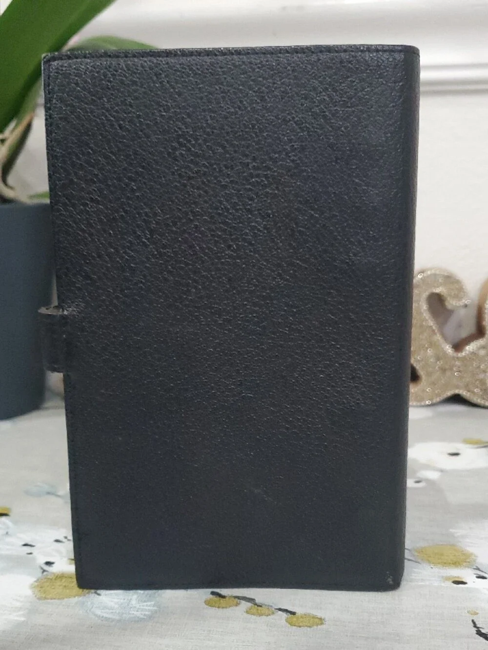 VINTAGE Black textured Leather Yves Saint Laurent Agenda and Keu Holder Bundle